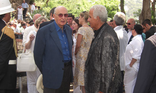 Pippo Borrello con il presidente Giorgio Napolitano a Capri 2008